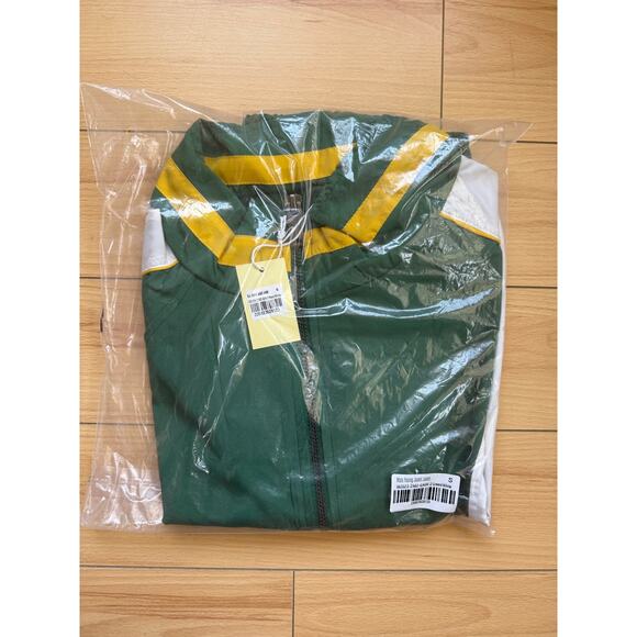 MNML Mens Windbreaker Athletic Light Jacket Box Fit Green & White Size Small - Picture 7 of 8